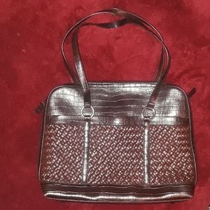 Brown, professional, laptop tote, briefcase.